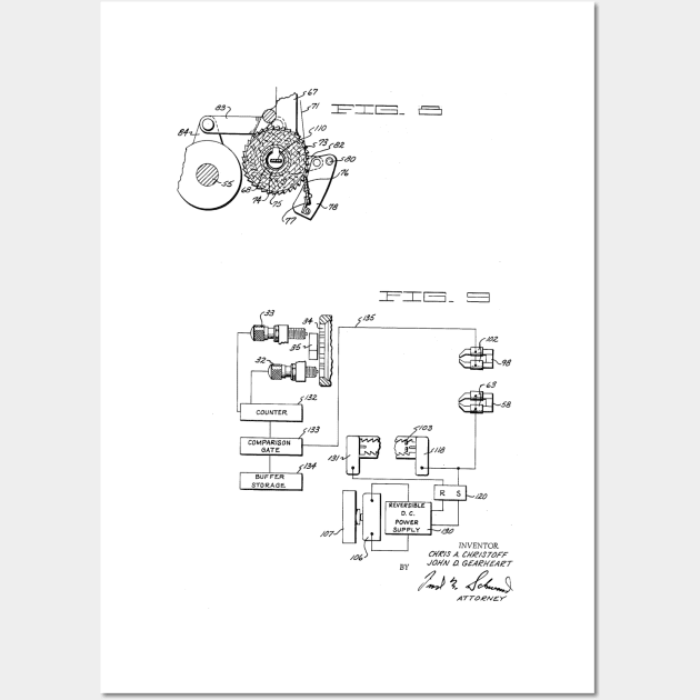 Driving and supporting means for high speed printing drum Vintage Patent Hand Drawing Wall Art by TheYoungDesigns